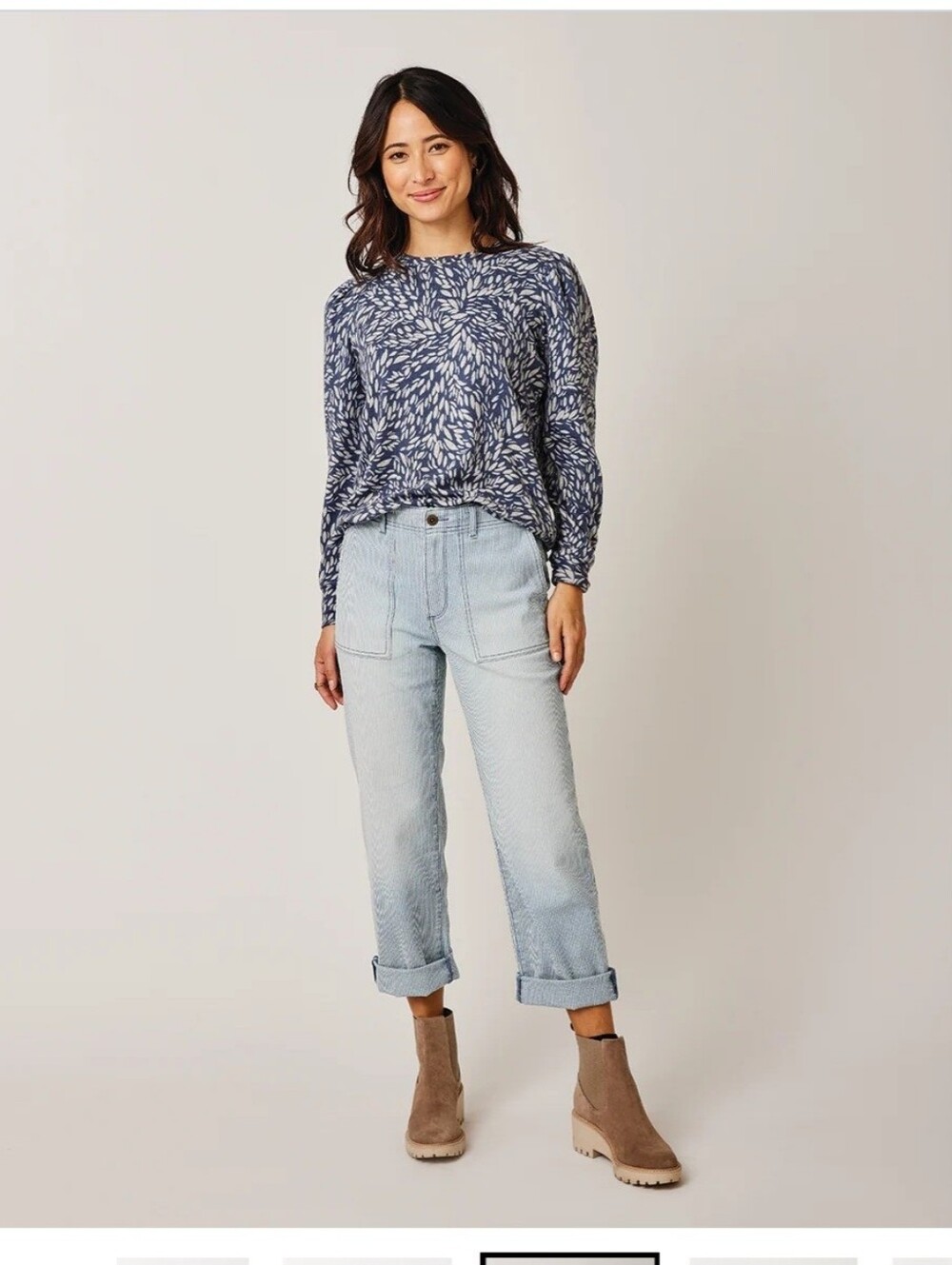 Carve Designs Corey Indigo Stripe High Rise Straight-Leg Jeans